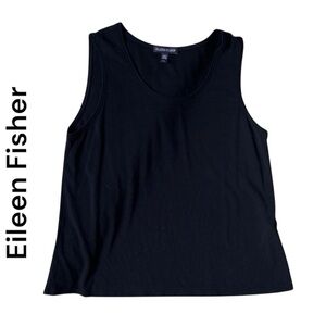 COPY - Eileen Fisher 100 percent  Silk Tank Black M